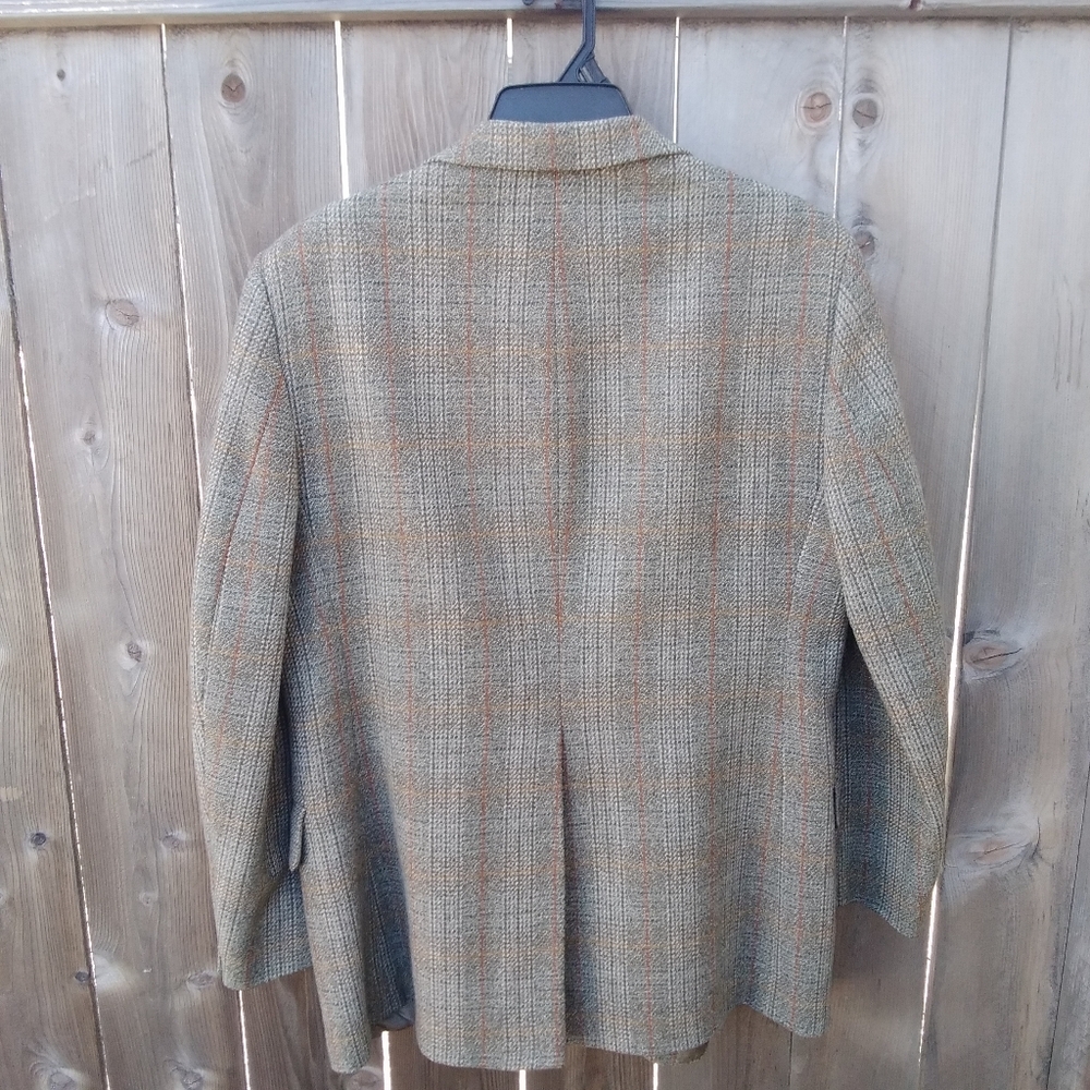 Dunn & Co England Tweed Wool Blazer Jacket Sportscoat 42R Tan Vintage Preppy - Picture 3 of 8